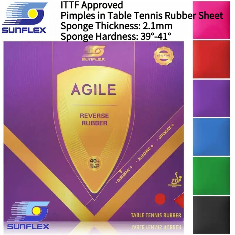 Table Tennis Rubber Anti Spin - SUNFLEX AGILE Kleurrijke tafeltennisrubberplaat Kleverig oppervlak