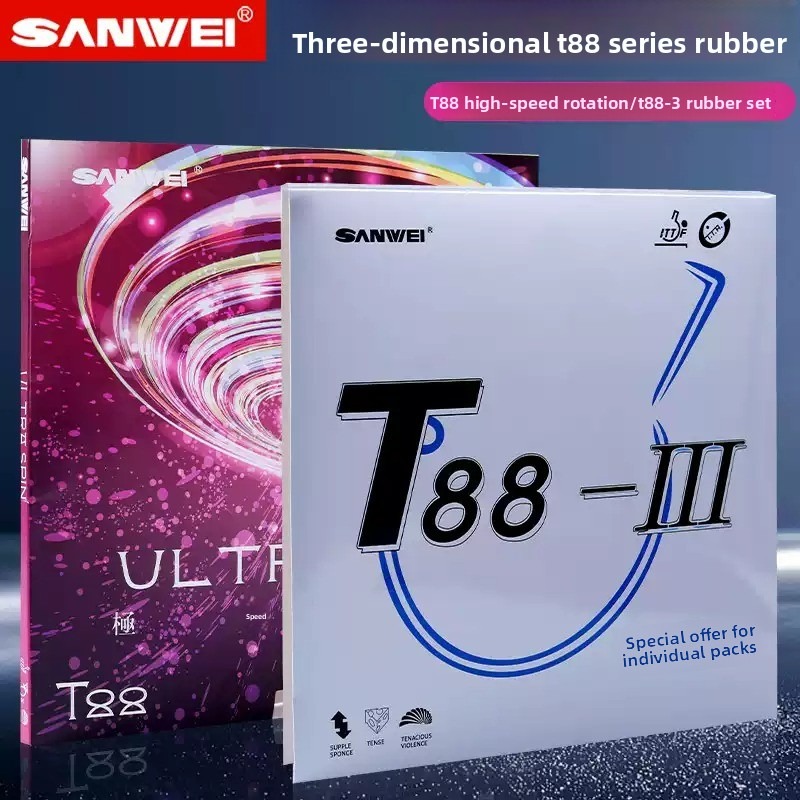 Table Tennis Rubber Anti Spin - Sanwei T88 ULTRA-Spin T88-3 Tafeltennisrubbers Dubbele