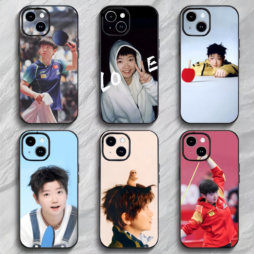 Table Tennis Champion - Tafeltenniskampioen s-Sun Yingsha Telefoonhoesje Zwart Mat