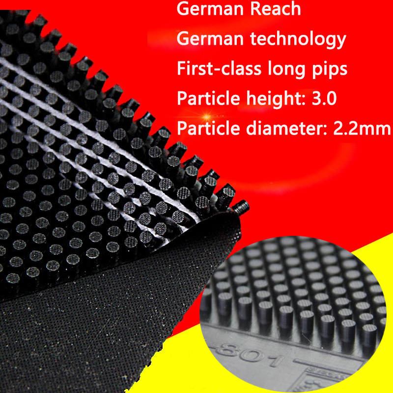 Table Tennis Germany - Duitse REACH Tafeltennisrubber Rood/Zwart OX 3,0