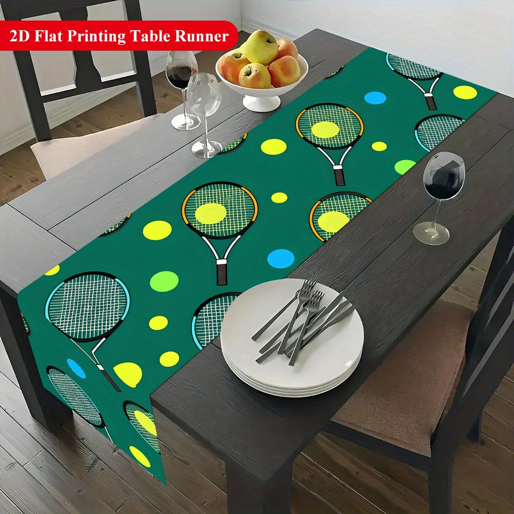 Table Tennis News Today - Tennisbal- en racketpatroon tafelloper Levendig decor