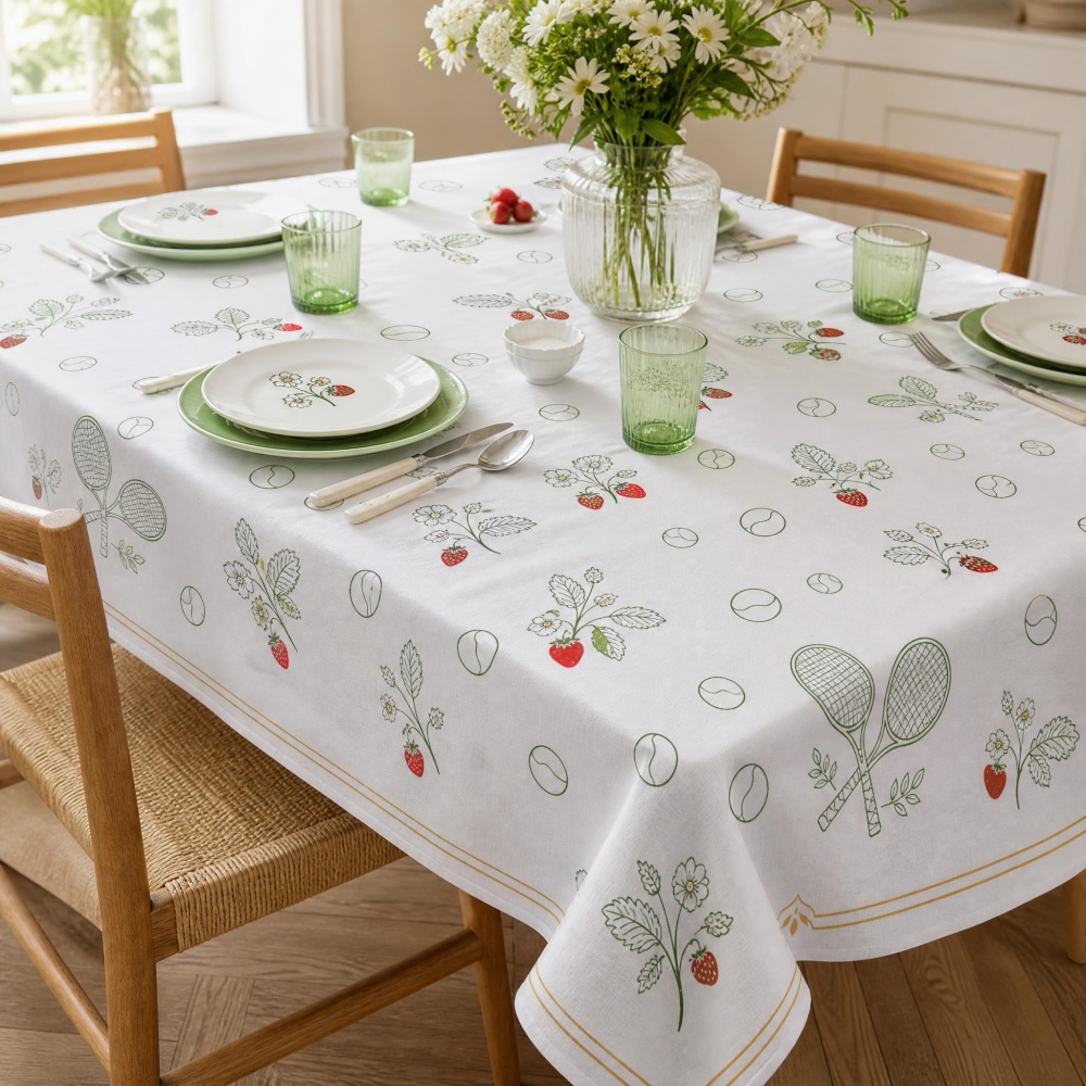 Tafelkleed met aardbeien- en t - Table Tennis News Today recensie en prijs