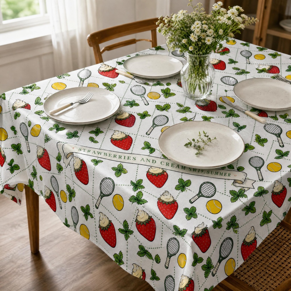 Vintage tafelkleed met aardbei - Table Tennis News Today recensie en prijs